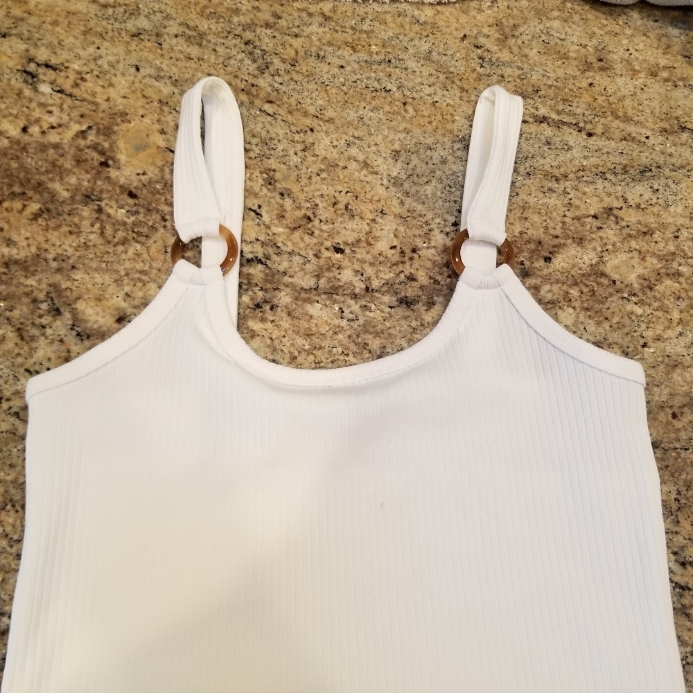 Forever 21 white ribbed tank top